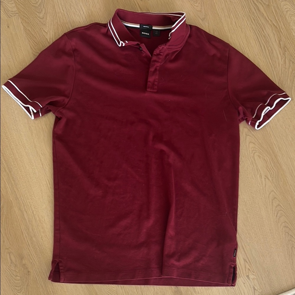 Men's Burgundy Boss Polo Shirt